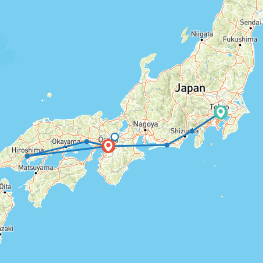 9 Day Japan Discovery Tour Map